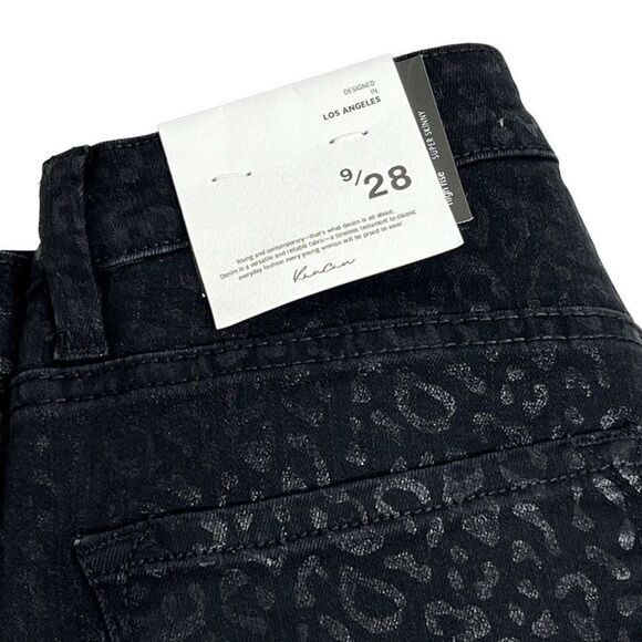 KanCan NWT black leopard print high rise super skinny button fly jeans size 9/28 - Picture 8 of 13